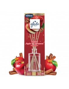 Świąteczny zimowy Glade® Reed Diffuser - Twinkling Apple & Cinnamon, odświeżacz powietrza pachnące patyczki 50 ml 