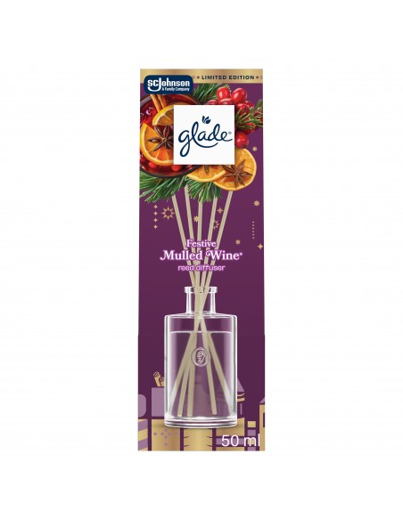 Świąteczny zimowy Glade® Reed Diffuser - Mulled Wine, odświeżacz powietrza pachnące patyczki 50 ml  2