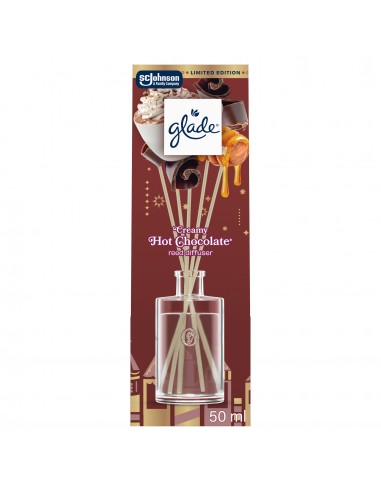Słodki zimowy Glade® Reed Diffuser - Creamy Hot Chocolate, odświeżacz powietrza pachnące patyczki 50 ml  2