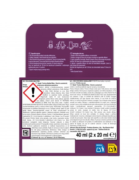 Świąteczny zimowy Glade® Electric scented oil - Mulled Wine, zapas do elektrycznego odświeżacza powietrza 2x20ml  3
