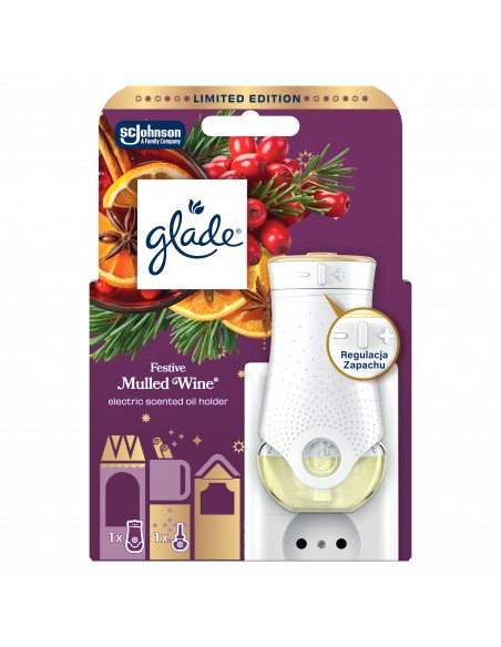 Świąteczny zimowy Glade® electric scented oil Mulled Wine elektryczny odświeżacz powietrza urządzenie + wkład 20 ml  2