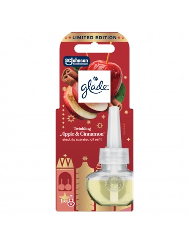 Świąteczny zimowy Glade® Electric scented oil Twinkling Apple&Cinnamon, zapas do elektrycznego odświeżacza powietrza 20 ml  2