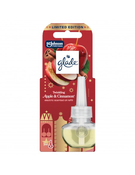Świąteczny zimowy Glade® Electric scented oil Twinkling Apple&Cinnamon, zapas do elektrycznego odświeżacza powietrza 20 ml  2