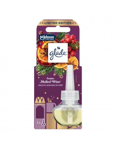 Świąteczny zimowy Glade® Electric scented oil - Mulled Wine, zapas do elektrycznego odświeżacza powietrza 20 ml  2