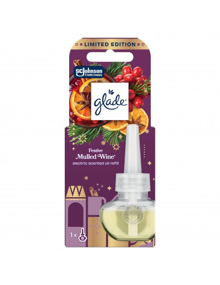 Świąteczny zimowy Glade® Electric scented oil - Mulled Wine, zapas do elektrycznego odświeżacza powietrza 20 ml  2