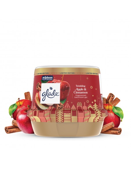 Świąteczny zimowy Glade® Zapachowy żel do łazienki - Twinkling Apple&Cinnamon 180 g 