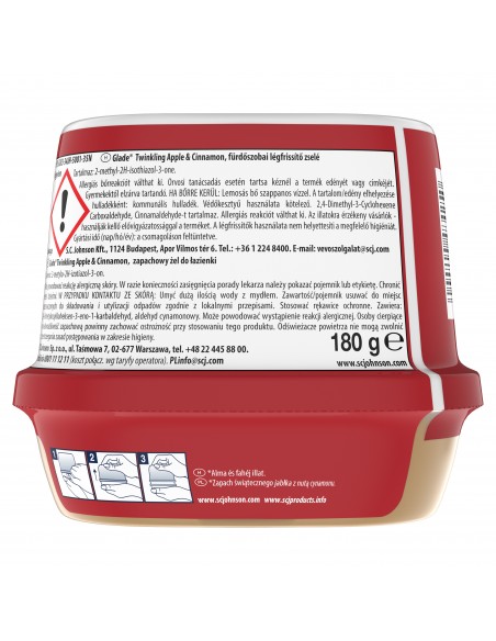 Świąteczny zimowy Glade® Zapachowy żel do łazienki - Twinkling Apple&Cinnamon 180 g  3