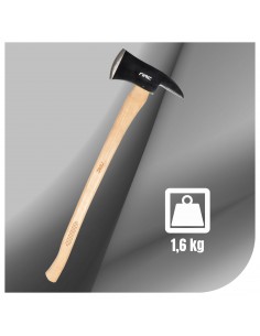 Wytrzymały topór strażacki z trzonkiem hikorowym 36″ 1600g ze szpikulcem kilofem NAC AX-160-F-HK  2