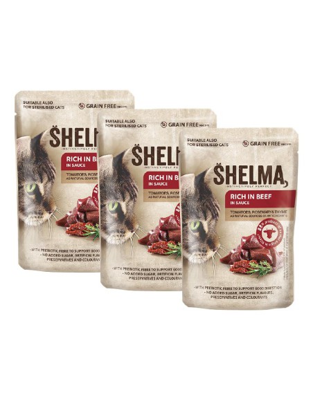 Bezzbożowe fileciki dla kota mix smaków Shelma, 12x85g - Mokra karma dla kota Bezzbożowe fileciki dla kota mix smaków Shelma, 12x85g 8595606406759 17