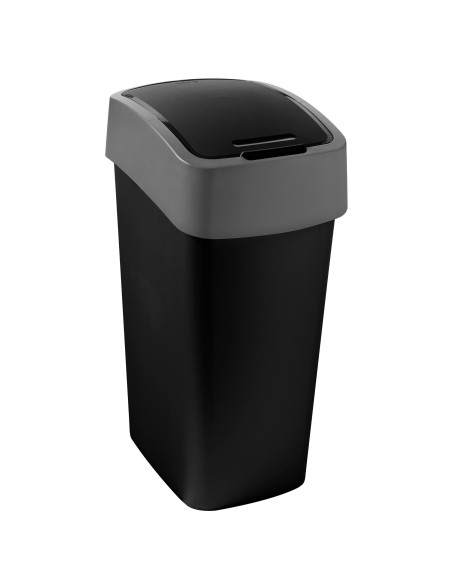 Pojemny kosz na śmieci 45L czarny/srebrny Curver Flip Bin 3253922172165 4
