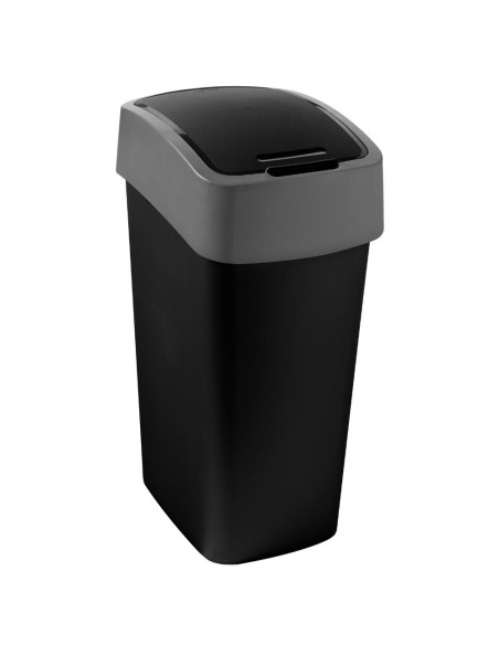 Pojemny kosz na śmieci 45L czarny/srebrny Curver Flip Bin 3253922172165 5