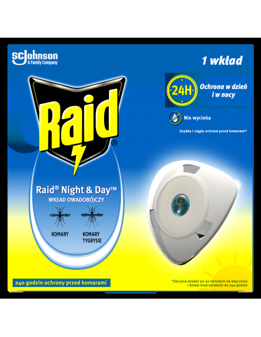 Wymienny wkład do elektrofumigatora owadobójczego Raid Night & Day